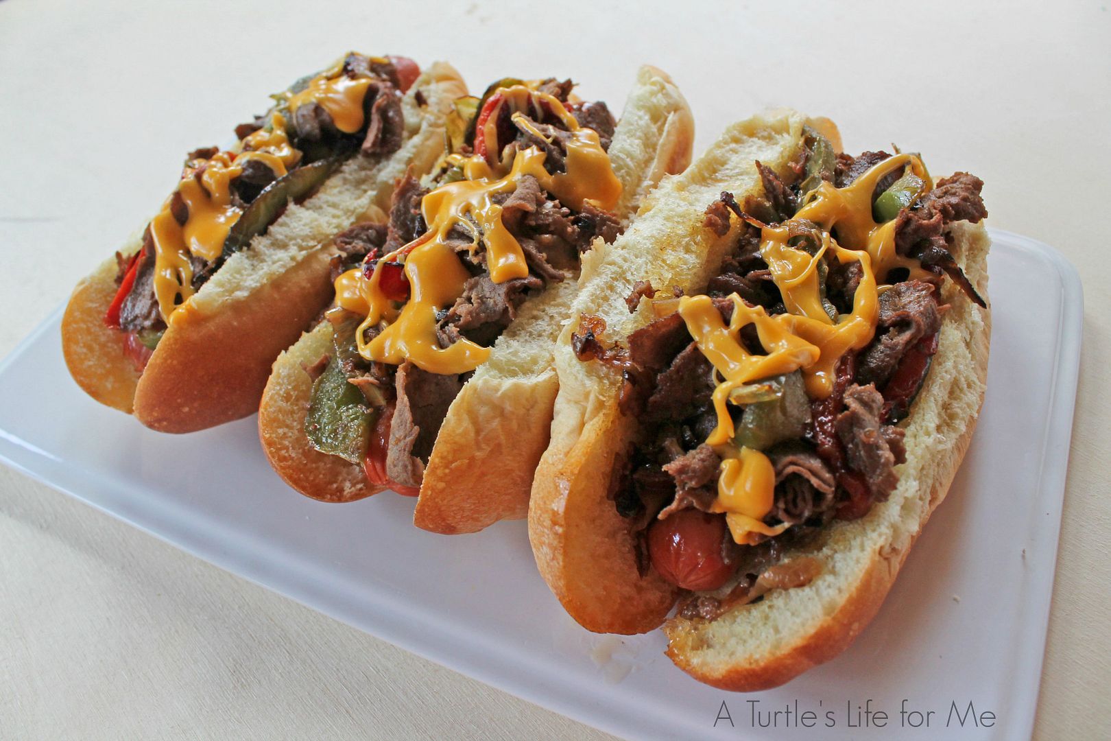 Philly Cheesesteak Hot Dogs A Turtle's Life for Me